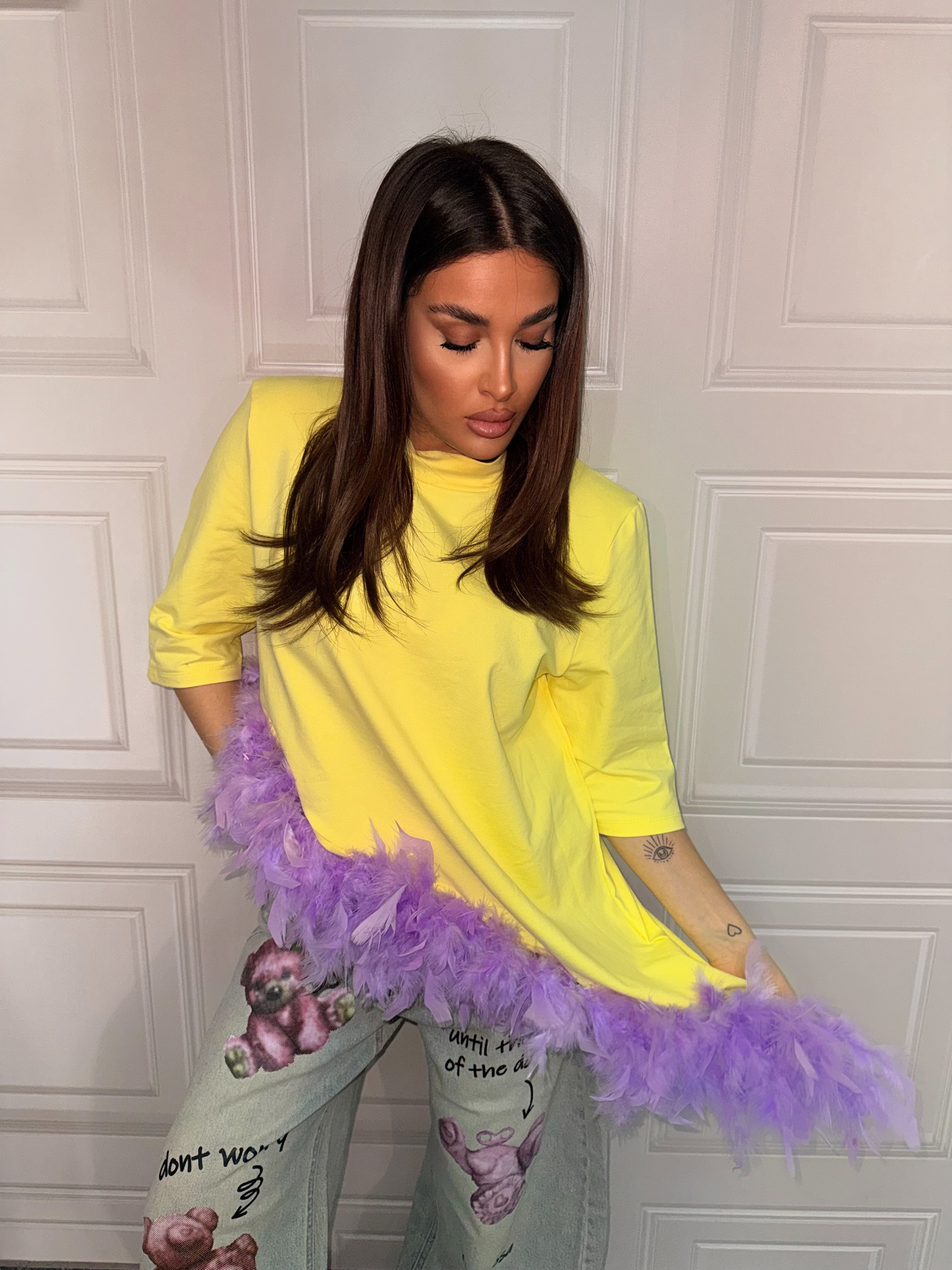 Maglia Crystal con taglio trasversale Plume