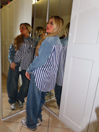 Camicia di jeans a righe