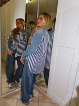 Camicia di jeans a righe