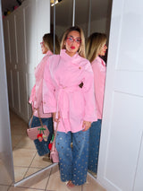 Trench midi con chiusura trasversale