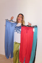 Pants satin con laccio