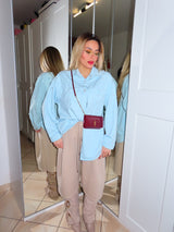 Camicia di jeans cielo con perle