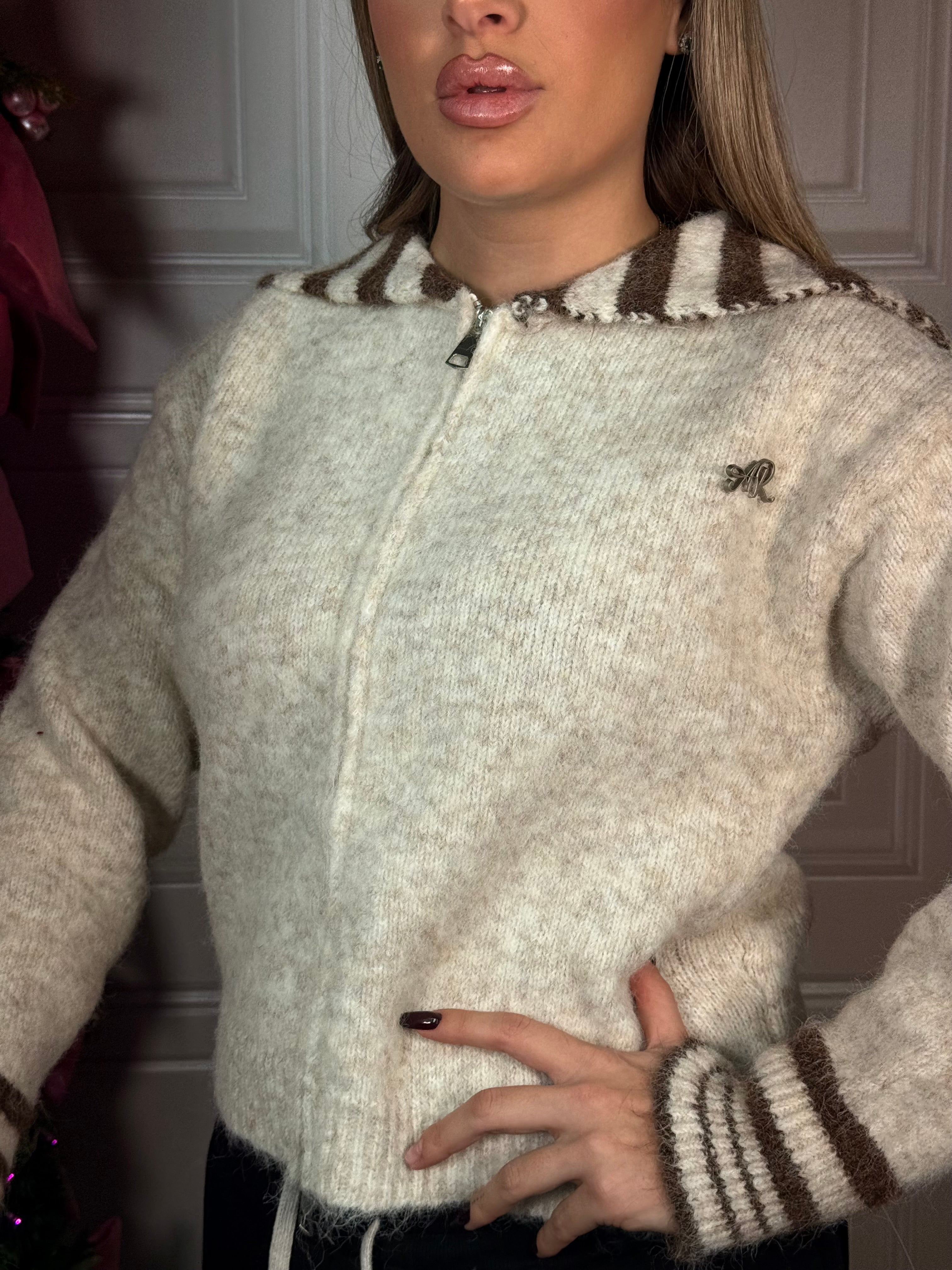 Maglione con zip AR