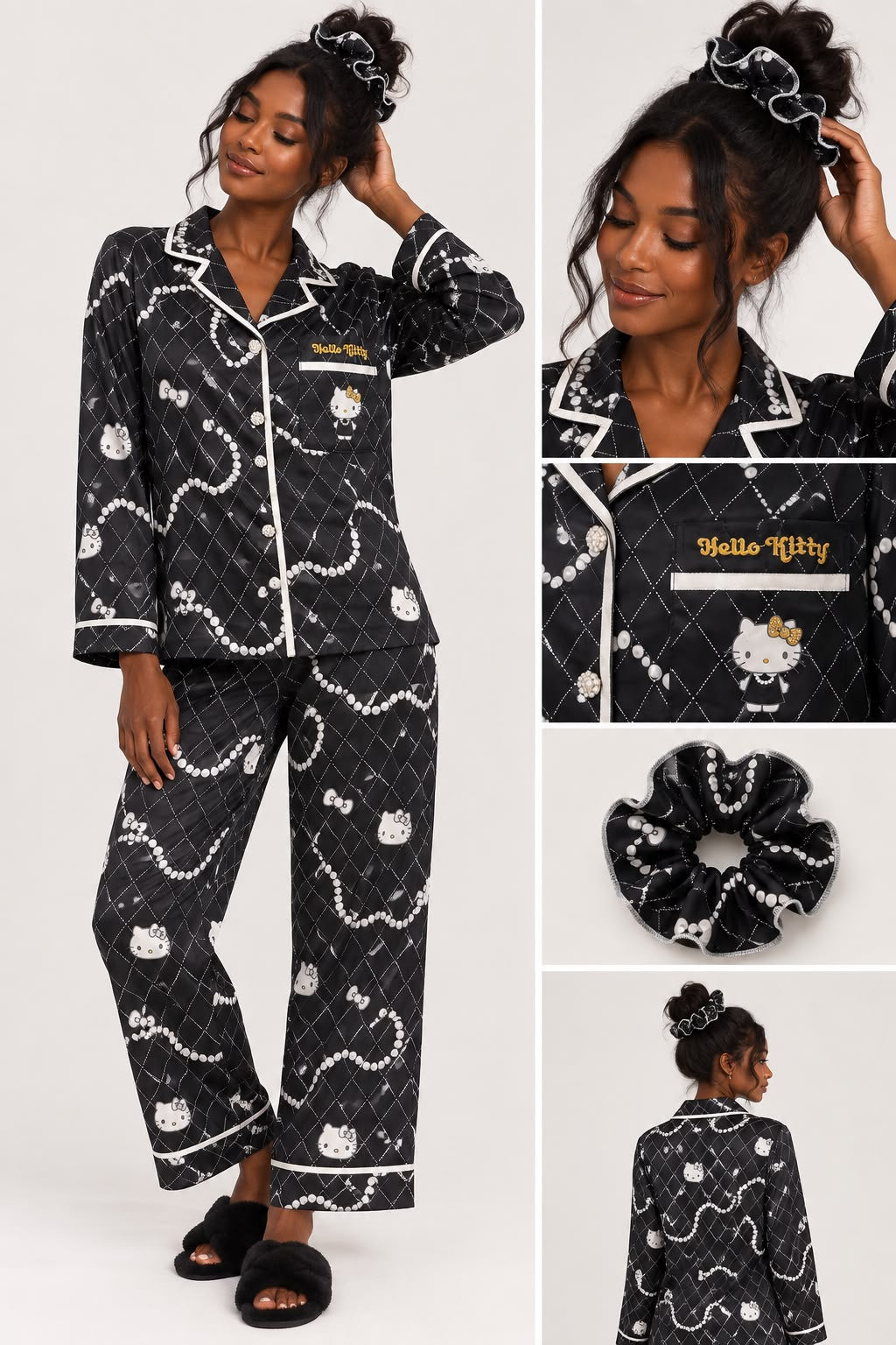 Pigiama Kitty Black